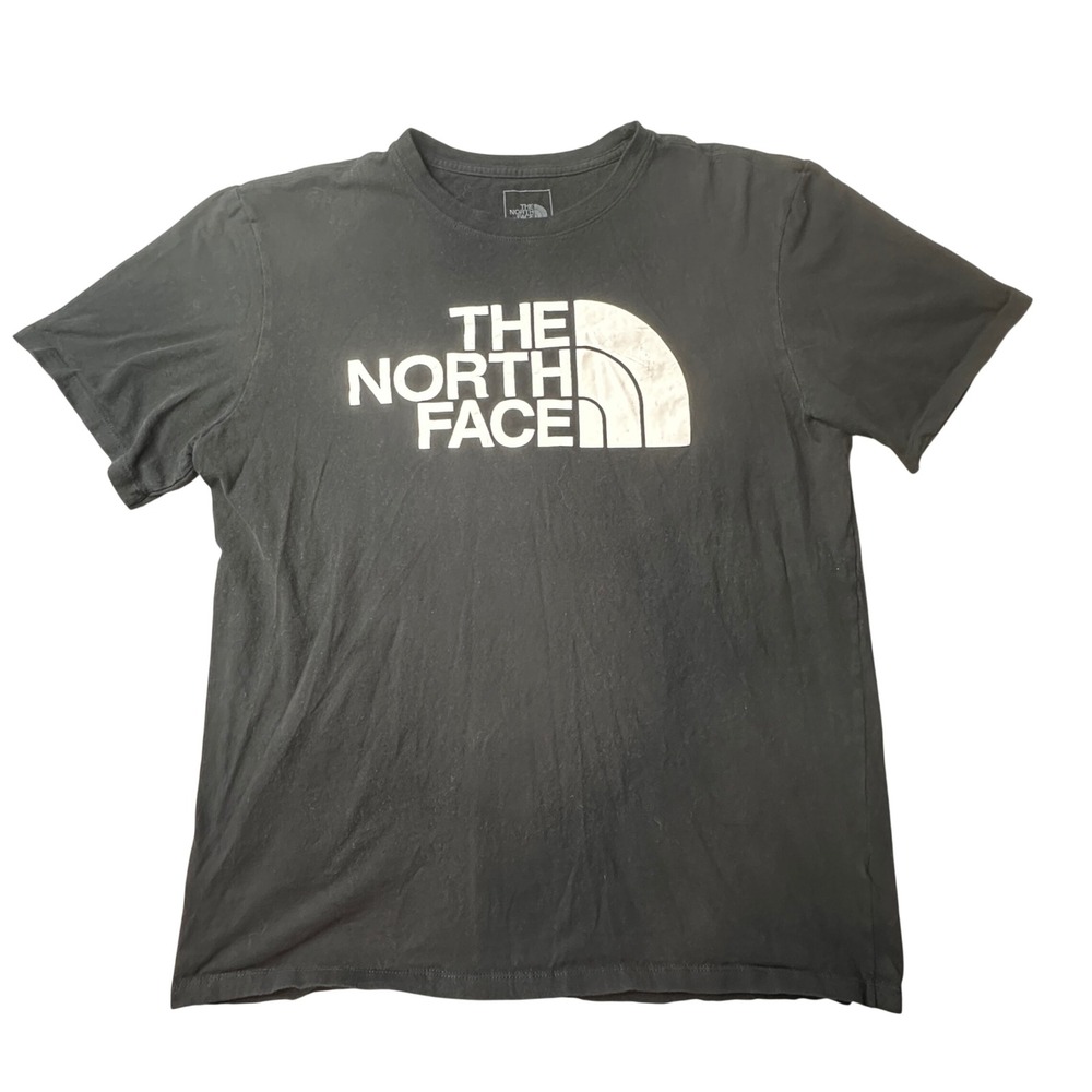 The‎ North Face T-Shirt Mens L Black Half Dome Logo Graphic Short Sleeve Cotton